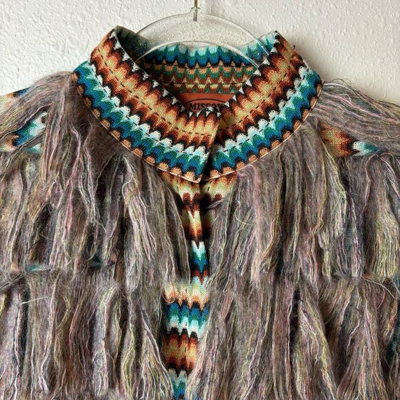 Missoni Multicolor Chevron Fringed Jacket Size 42 / Medium - Picture 2 of 15